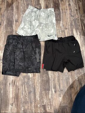 Nike and Spyder Men’s Black and Light Gray Athletic Shorts Trio